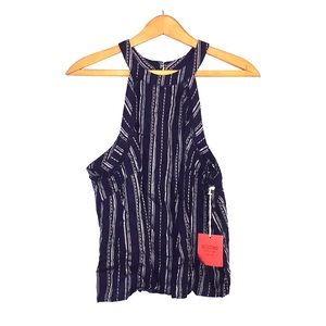 Breezy Summer Top, Navy & White - M